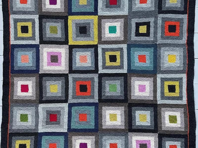 foto af Log cabin strik